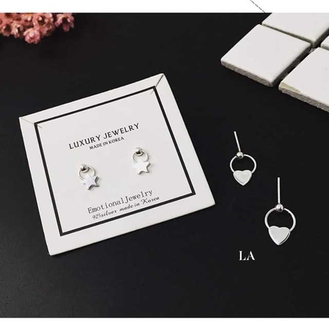 Bông tai nữ choker tim và sao cá tính - chuẩn bạc ta