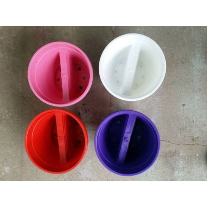 10 chậu kẹp lan can, hàng rào 16x13 cm có đĩa lót