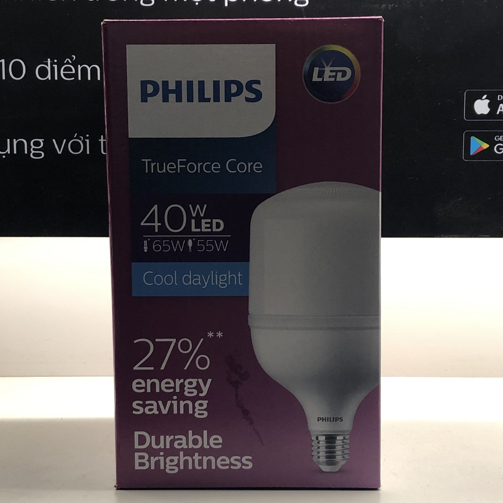 Bóng PHILIPS Led Trụ 40W Đuôi E27 Ánh Sáng Trắng/Vàng Bảo Hành 2 Năm