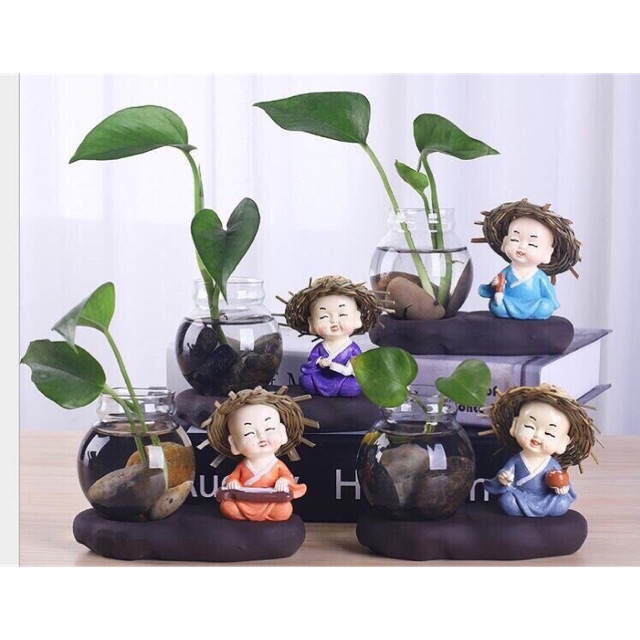 Bộ tượng 4 phong thuỷ tâm linh tứ không, kèm bình hoa