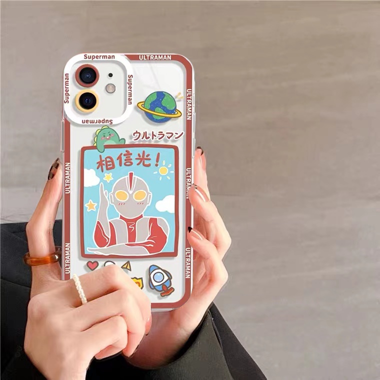 Ốp Điện Thoại Silicon Trong Suốt In Hình Ultraman Cho IPhone 13 12 11 Pro MAX Mini 6 6s 7 8 Plus X XS MAX XR