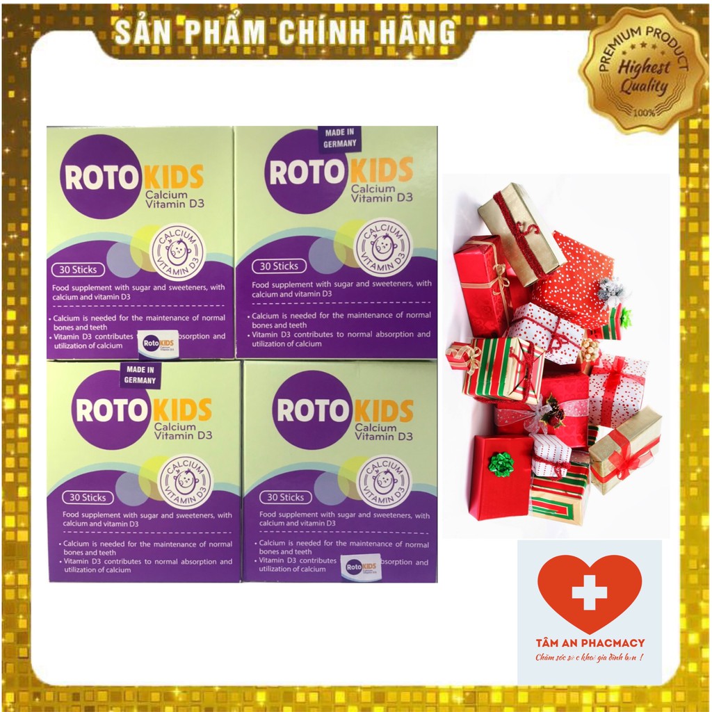 [ Kèm Quà Tặng] RotoKids Calcium 400mg + D3 Tăng cường hấp thu canxi tối đa ( hộp 30 gói )