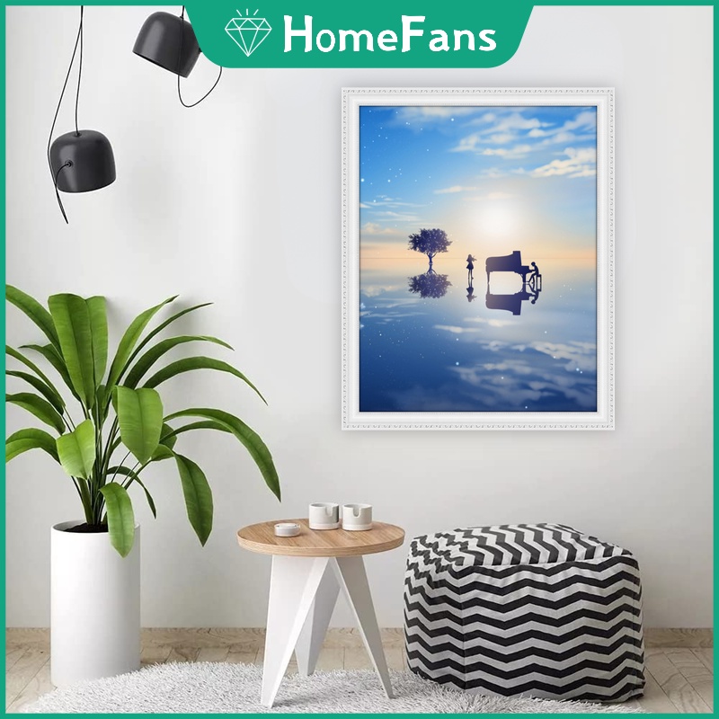 Bộ Tranh Đính Đá 5D Tự Làm Hình Anime Nhật Bản 40x50cm Trang Trí Nhà Cửa