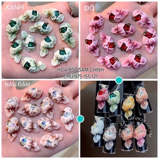Hoa bột ôm charm đá cực đẹp (100A..G)