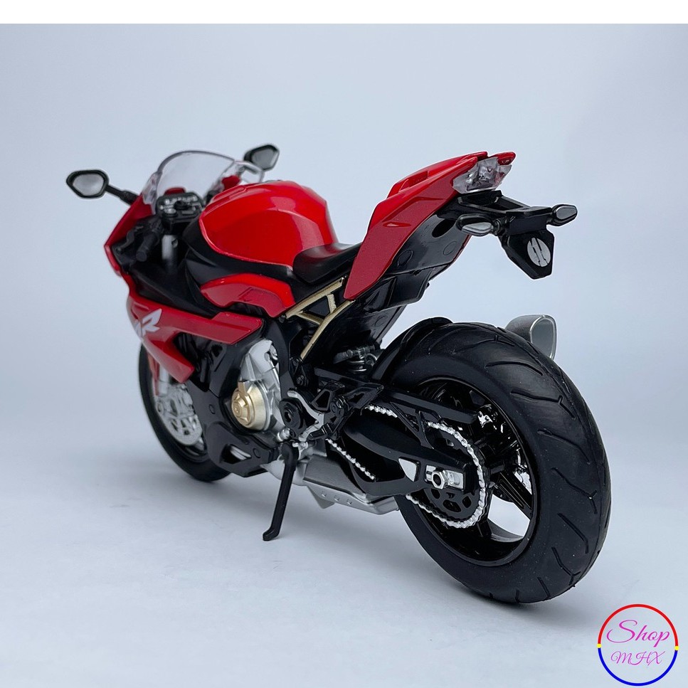 Xe mô hình mô tô BMW S1000RR 2020 TẶNG KÈM BIỂN SỐ tỉ lệ 1:12 hãng HUA YI