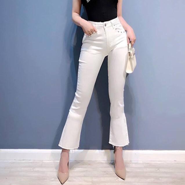 Quần jeans ống leo lưng cao / Hàng mới về // Hình Thật - 46