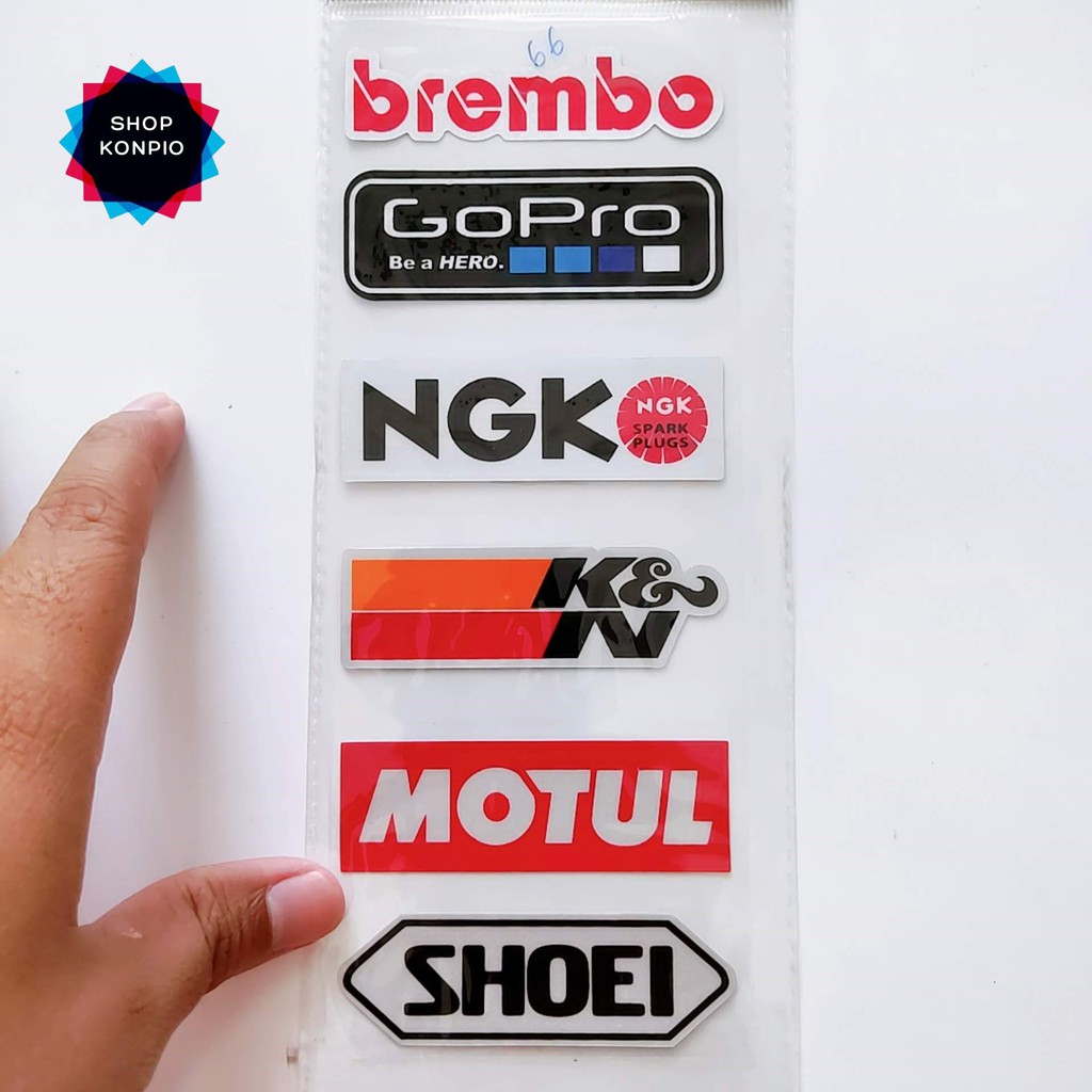 Bộ Tem Sticker Phản Quang Brembo GoPro Cao Cấp Dán Xe Máy, Ô Tô, Mũ Bảo Hiểm, Chống Thấm Nước, Chống Bay Màu