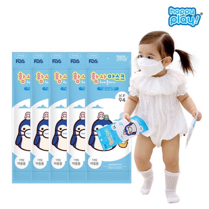 Khẩu trang KF94 Happy Play cho bé từ 1y