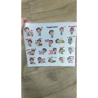 Tupperware💕Freeship💕 Sticker dán bình nước hình ngộ nghĩnh