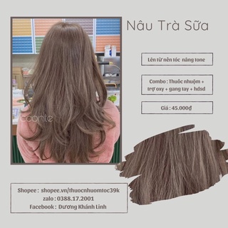 Thuốc nhuộm tóc NÂU TRÀ SỮA tặng kèm oxy