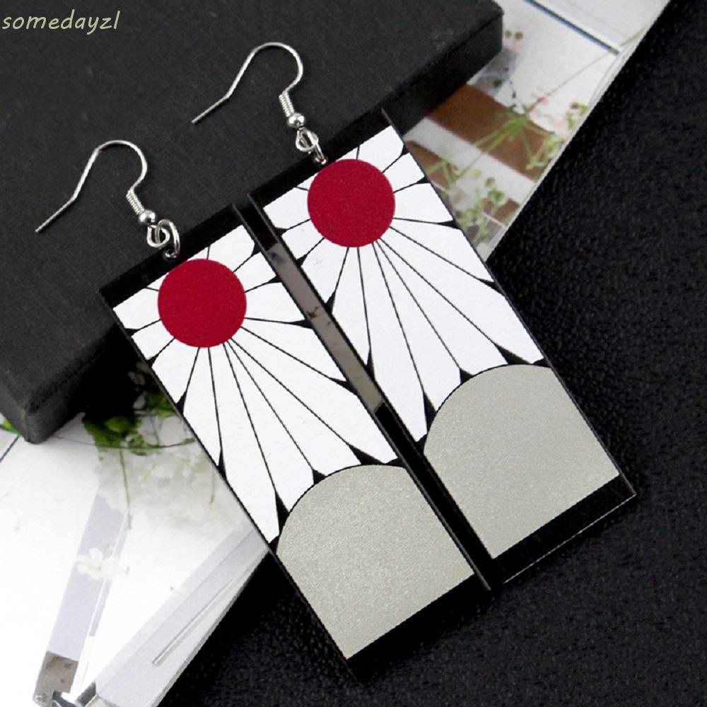 Khuyên Tai Dạng Kẹp Bằng Acrylic Hình Bướm Kamado Tanjiro Demon Slayer Mới Cho Nam Và Nữ