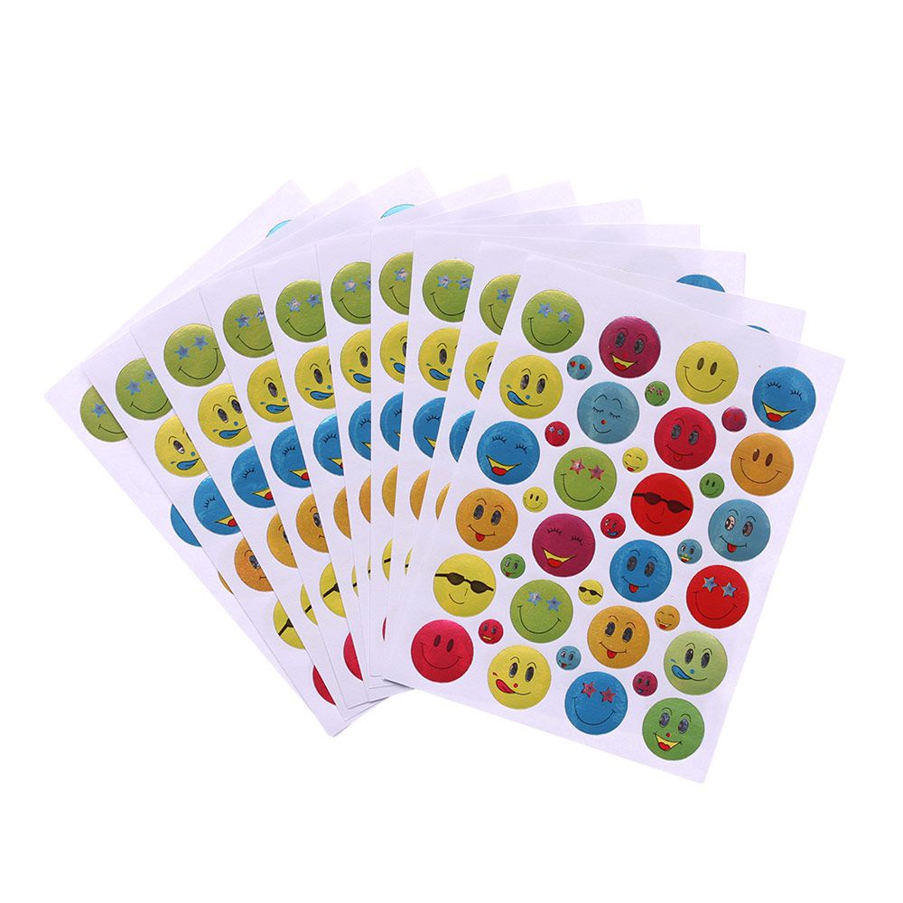 Bộ 10 Tấm Sticker Dán Hình Mặt Cười Ngôi Sao Dùng Trang Trí Album Ảnh