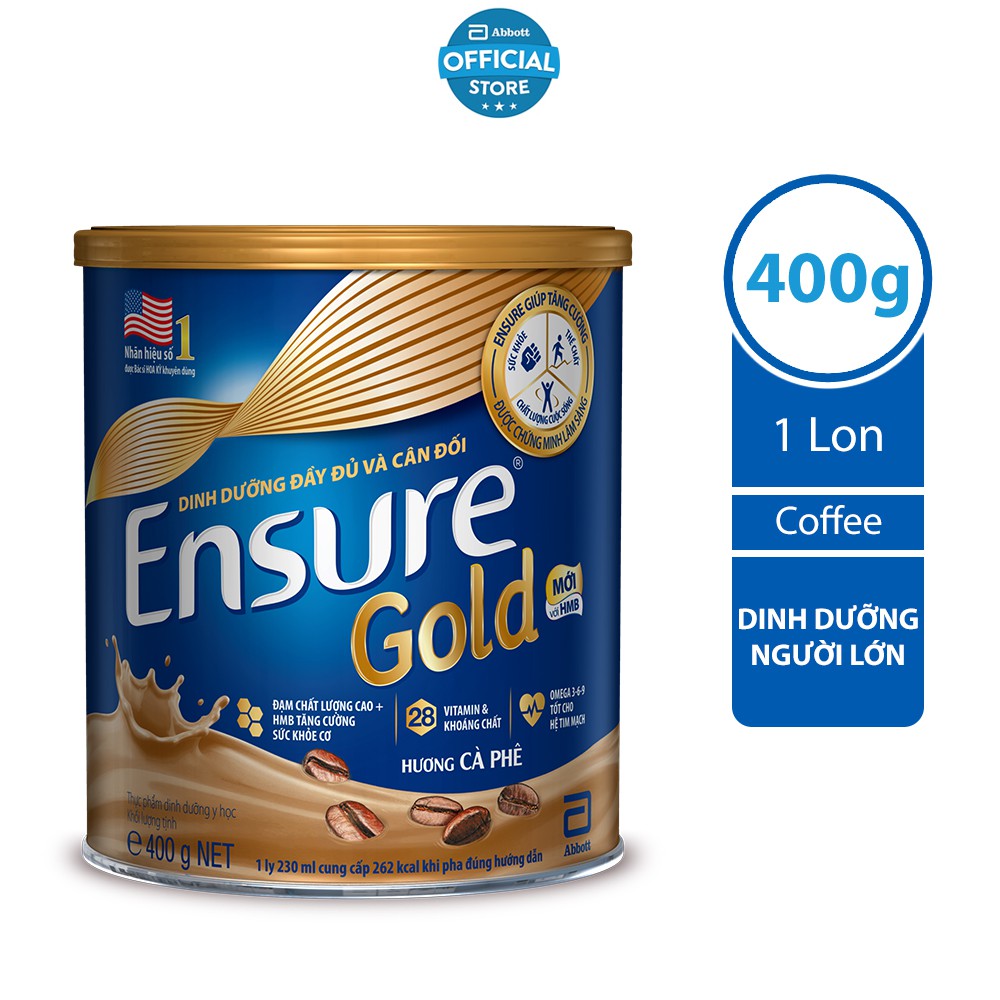 [Nhập GRO1AB44 giảm 8%] Ensure Gold Coffee (HMB) 400g