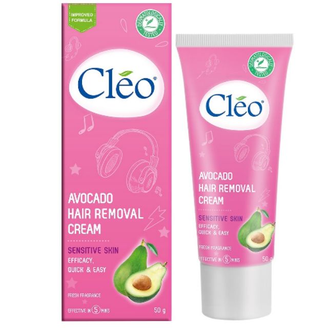 Kem Tẩy Lông Cho Da Nhạy Cảm Cleo Avocado Hair Removeal Cream Sensitive Skin 50g.