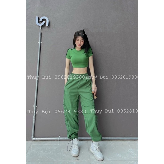 SÉT BỘ THỂ THAO CROPTOP FUNOFF CỘC TAY FULL SIZE LT01