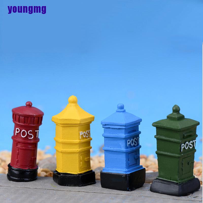 Dễ Thương Đồ trang trí Hộp Thư Mini Bằng Nhựa Resin Phong Cách Retro Dùng Trang Trí Tiểu Cảnh Diy