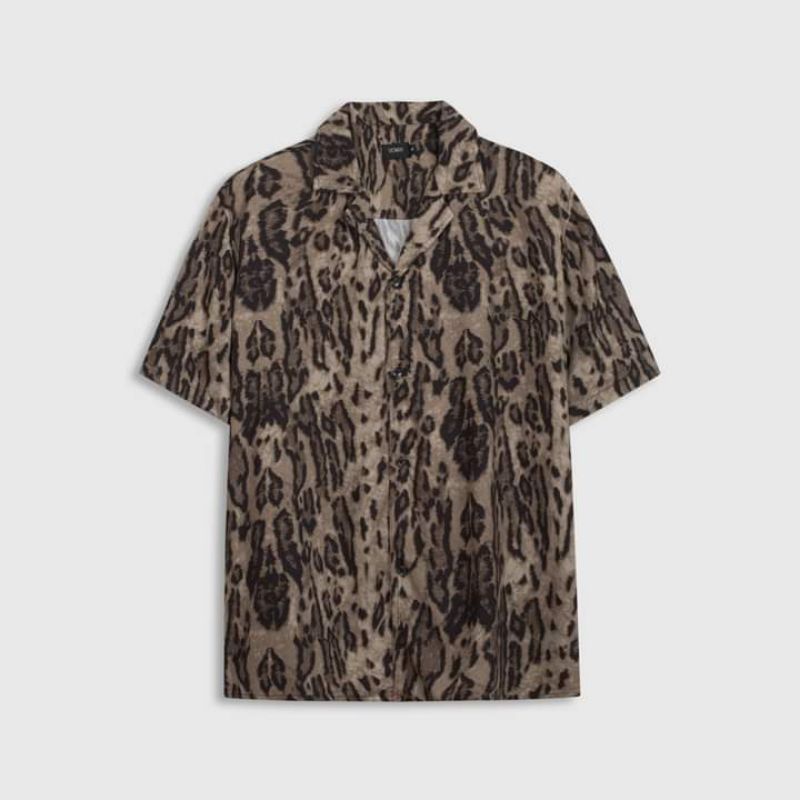 Áo Cubanshirt Roway hoạ tiết da báo