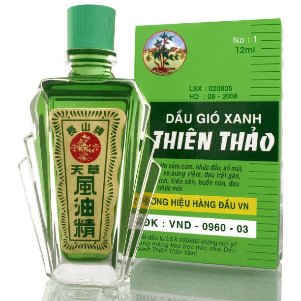 Dầu gió xanh Thiên Thảo 12ml dầu gió Trường Sơn chính hãng