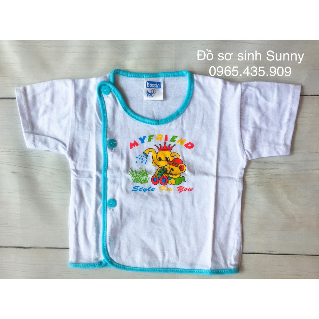 SET 5 ÁO SƠ SINH BÁC SĨ TAY NGẮN BOSSINI/ ÁO CÚC LỆCH SƠ SINH