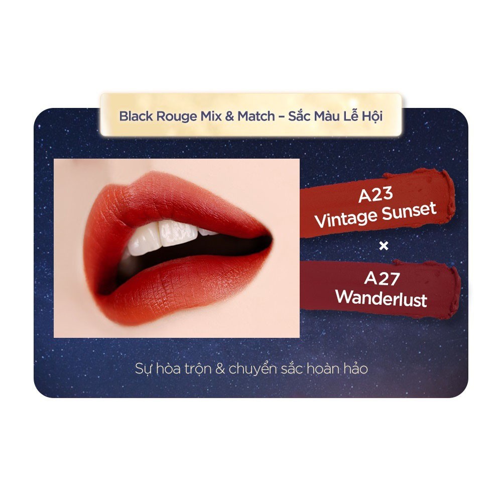 Son Kem Lì Black Rouge Air Fit Velvet Tint Mịn Môi 36.8g - A24