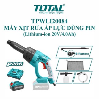 Máy xịt rửa áp lực dùng pin lithium-ion 20v/4.0ah tpwli20084 total