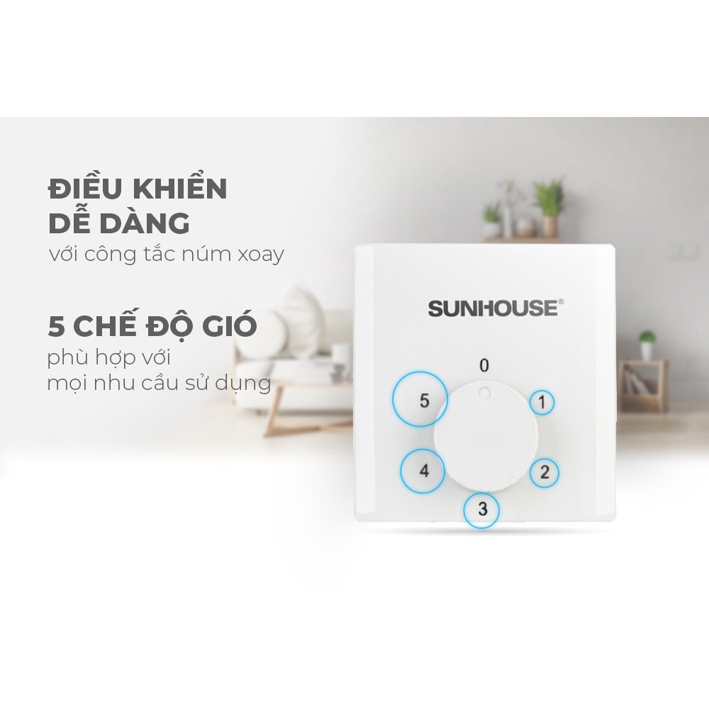 Quạt trần SUNHOUSE SHD7656 - Bảo hành chính hãng 12 tháng