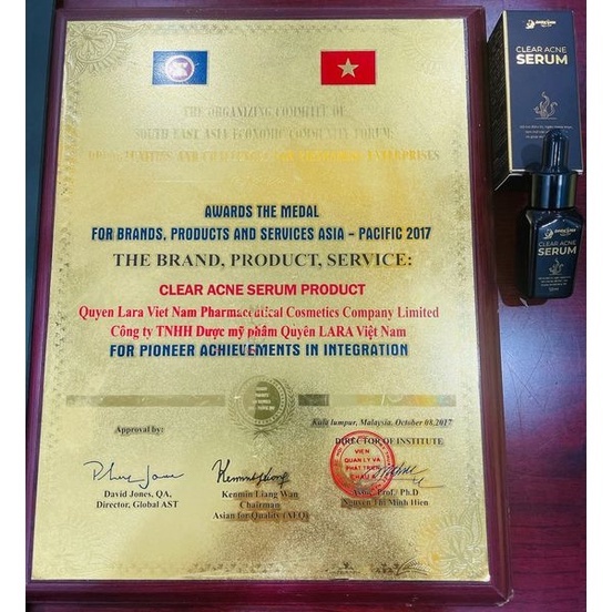 Tinh chất Serum ngăn ngừa mụn làm mờ vết thâm sẹo se khít lỗ chân lông Clear Acne Quyên Lara 12Ml Quynhanhspa