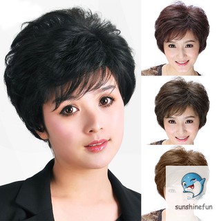 Bộ tóc giả ngắn cho phụ nữ trung niên gợi cảm quyến rũ sành điệu