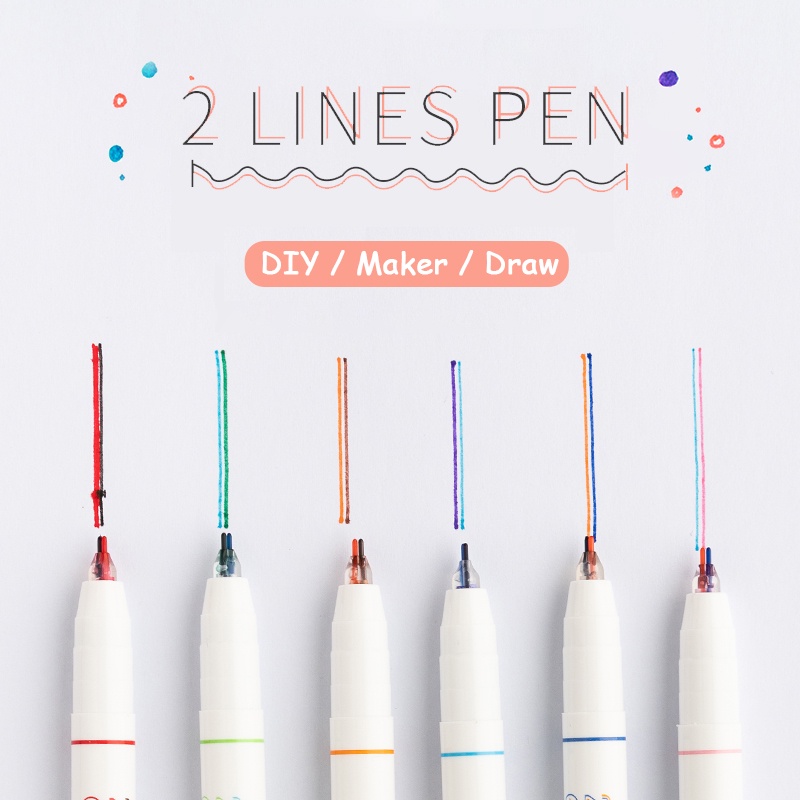 Set 6 Bút Mực Gel Ngòi 0.5mm Trang Trí Sổ Tay