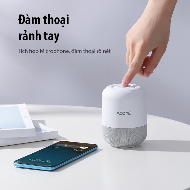 Loa Bluetooth ACOME A11 Công Suất 5W Bluetooth 5.0 Công Nghệ TWS Kiểu Dáng Nhỏ Gọn Chất Âm Trầm