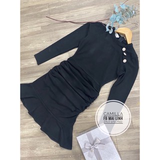 ⚡️BÁN SỈ⚡️Đầm body đen đuôi cá cúc ngực