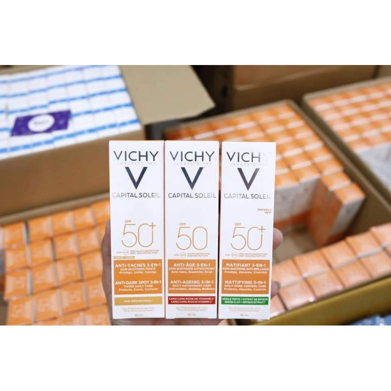 Kem Chống nắng Vichy chống lão hóa Capital soleil 50ml  mẫu mới - Hàng chính hãng