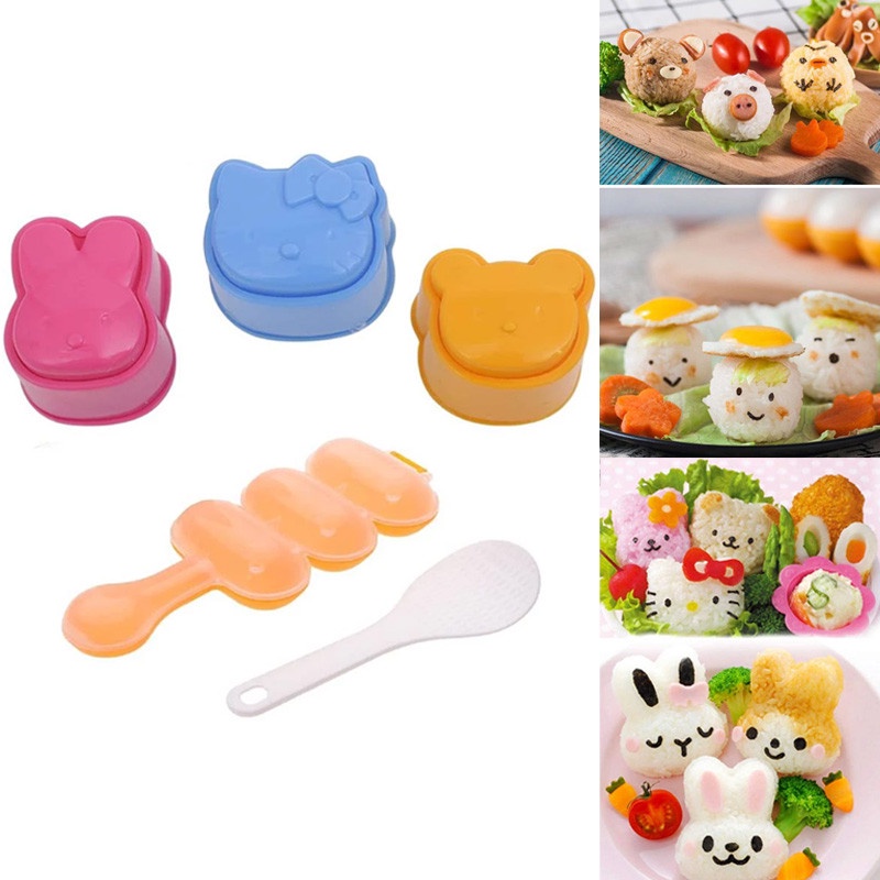 Khuôn Làm Cơm Cuộn Sushi Kèm Muỗng Tiện Dụng DIY Cho Trẻ Em