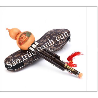 Sáo bầu thật thân trúc tím tặng kèm hộp