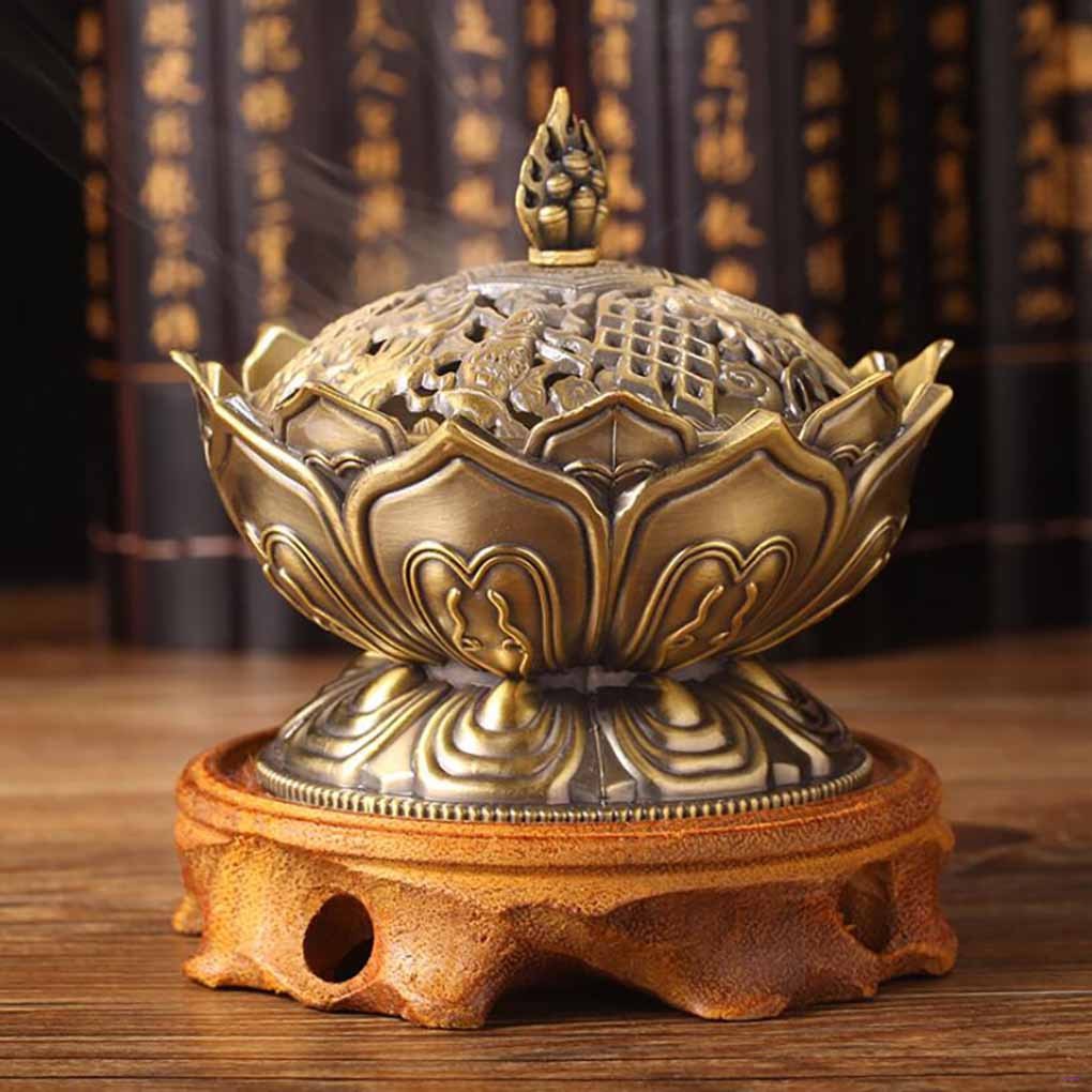 Thác Khói Trầm Hương Bằng Hợp Kim Kiểu Phật Giáo Trung Hoa