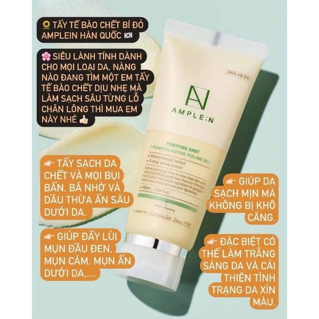 Tẩy da chết Ample:n Purifying Shot Pumpkin Peeling Gel