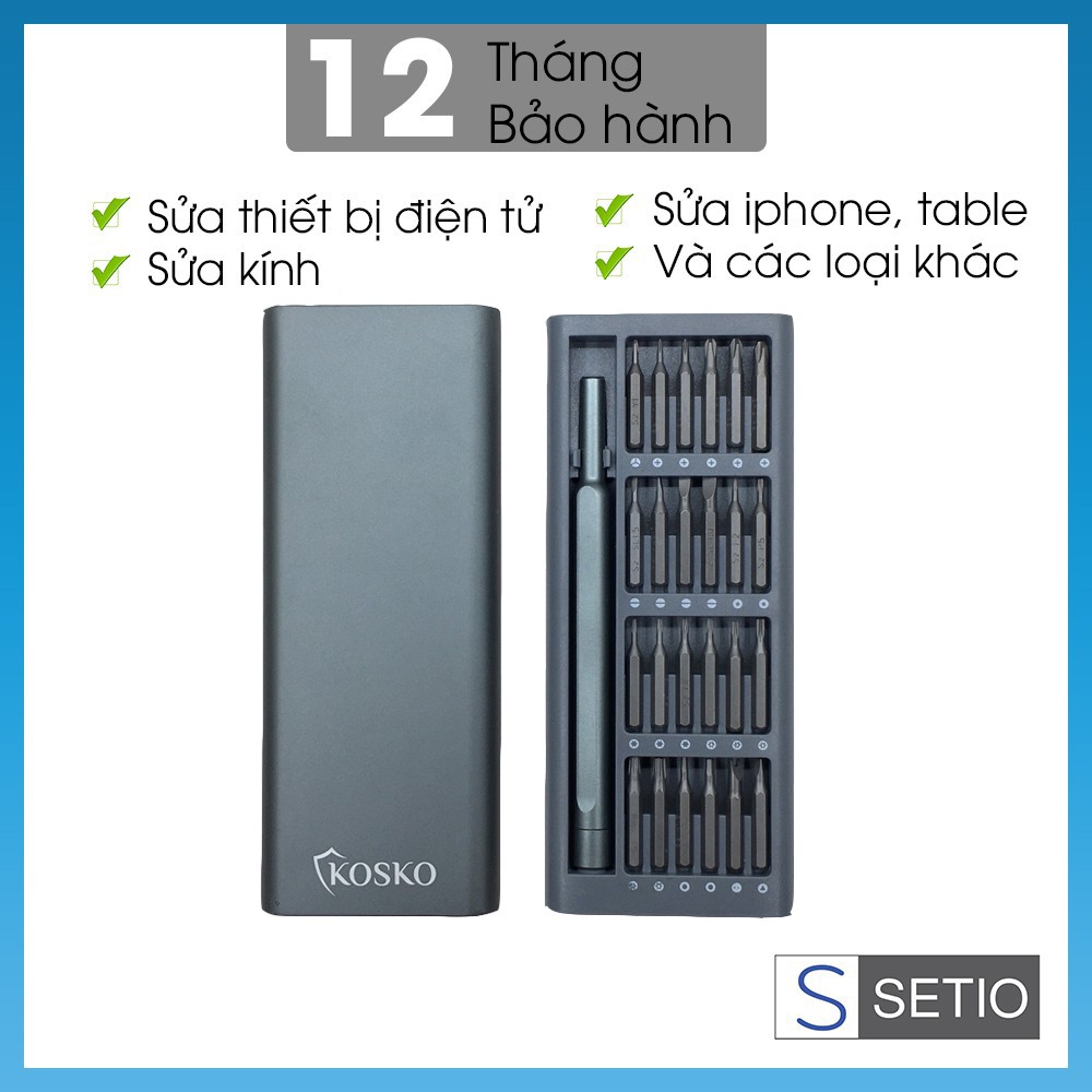 Bộ tua vít đa năng mini Kosko sửa chữa điện thoại, laptop, kính - Bộ tô vít đa năng sửa máy tính có nam châm