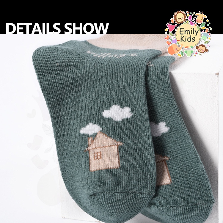 Set 5 Đôi Vớ Cotton Kẻ Sọc / Hoa Thời Trang Chất Lượng Cao Cho Bé Gái Từ 1-12 Tuổi