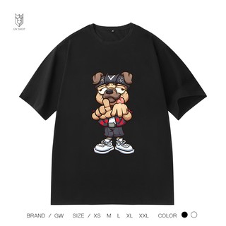 Áo thun unisex Chó Hiphop ngắn tay form suông - GW Shop
