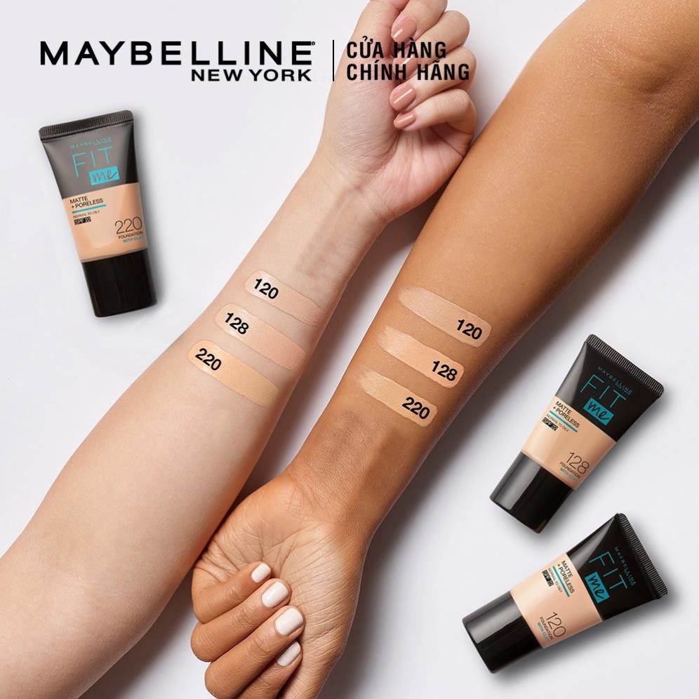 Kem Nền Mịn Nhẹ Kiềm Dầu Fit Me dạng tuýp Maybelline New York Matte and Poreless Foundation Tube 18ml ZKM