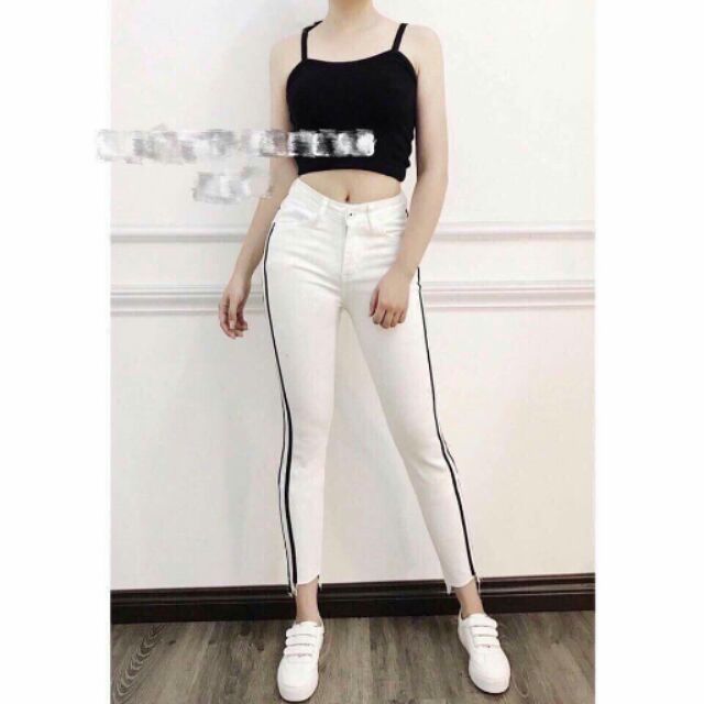 Quần beggy nữ, Quần kaki nữ lưng cao hai sọc thời trang | BigBuy360 - bigbuy360.vn