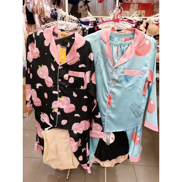 Bộ Pijama tay dài lụa Satin