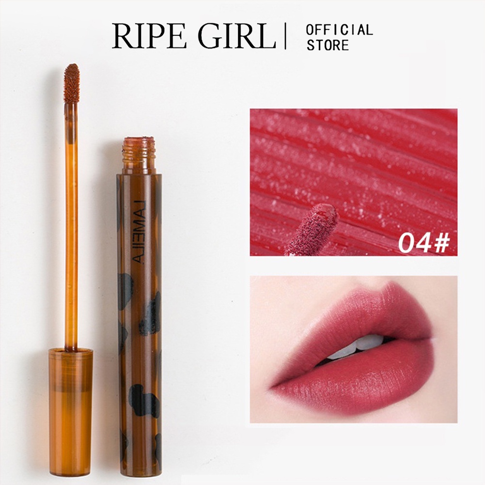 RIPE GIRL Amber Lip Glaze Matte Liquid Lipstick 6 màu Velvet Satin Dưỡng ẩm 6 màu Lâu trôi Không thấm nước Velvet Matte Matte Lip Glaze