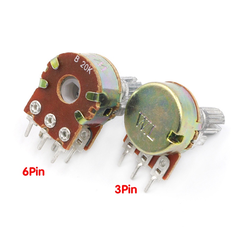 Bộ 5 chiết áp Wh148 3pin 6pin 15mm B1K B2K B5K B10K B20K B50K B100K B250K B500K B1M 1k 2k 5k 10k 50k 100k cao cấp