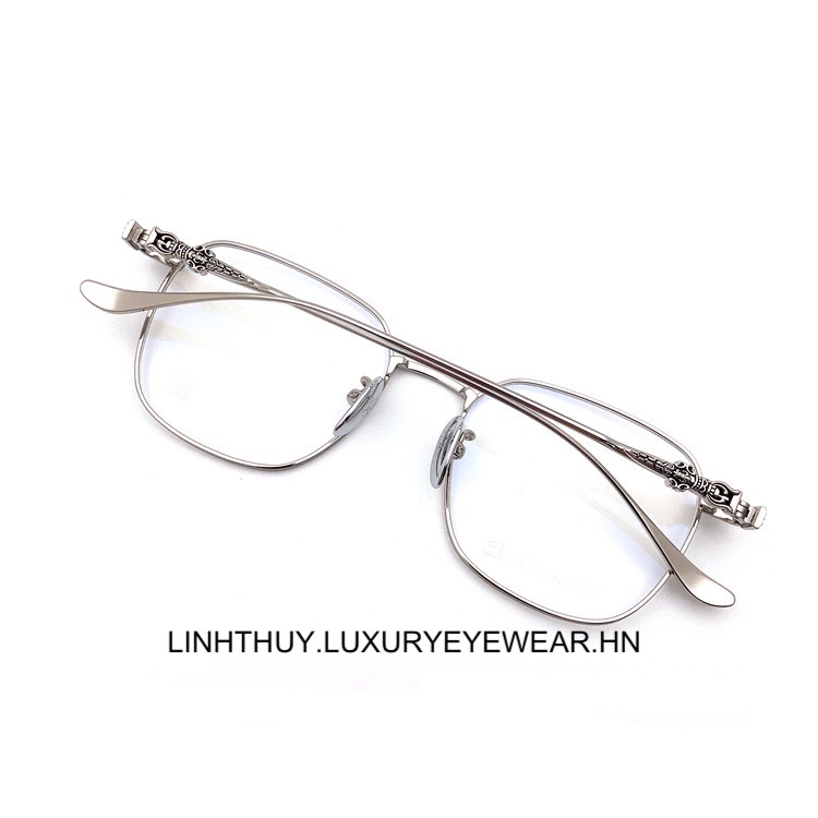 Gọng kính mắt chrome hearts CH8060 cao cấp s925 dáng vuông vintage cao cấp fullbox phiên bản 2022