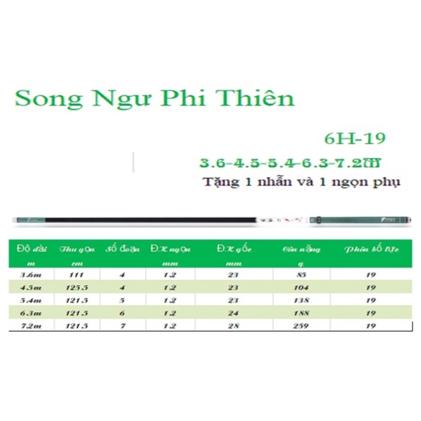 Cần Câu Đài Song Ngư Phi Thiên 6h Chính Hãng