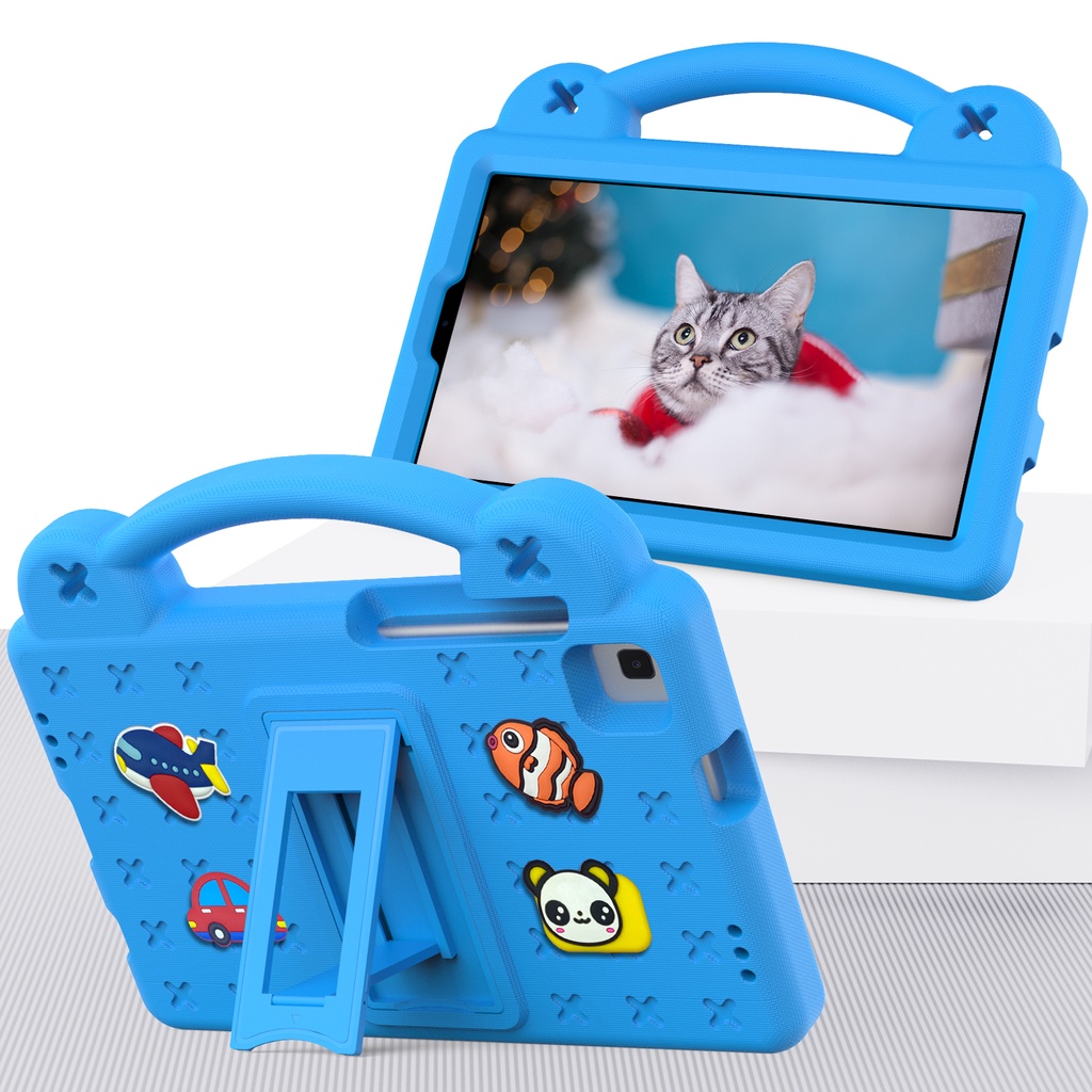 For Samsung Galaxy Tab A7 Lite 8.7 2021 SM-T220 T225 10.4 inch SM-T500 T505 T507 Cute Cartoon Pattern Kids Shockproof EVA Stand Case With Hand Holder Tablet Cover