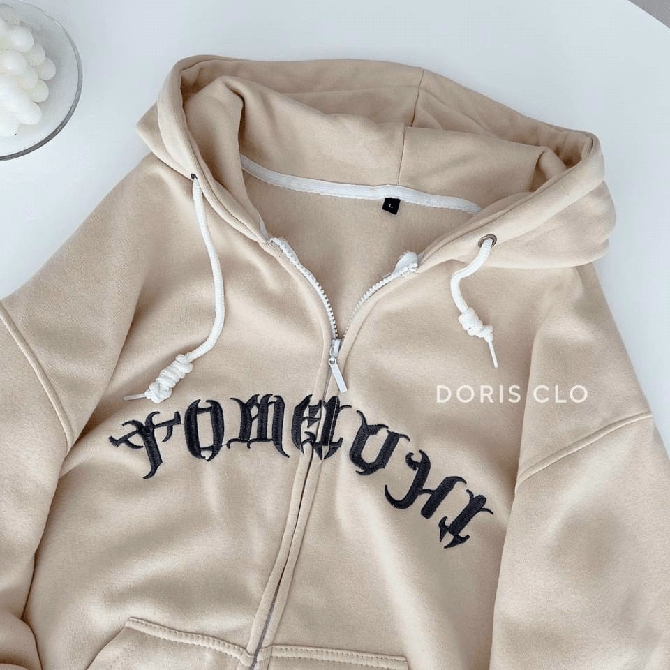 Áo Khoác Nỉ Hoodie Họa Tiết In Sau Lưng Vòng Cuốn Chất Vải Mềm Mịn Mát Mặc Được 4 Mùa