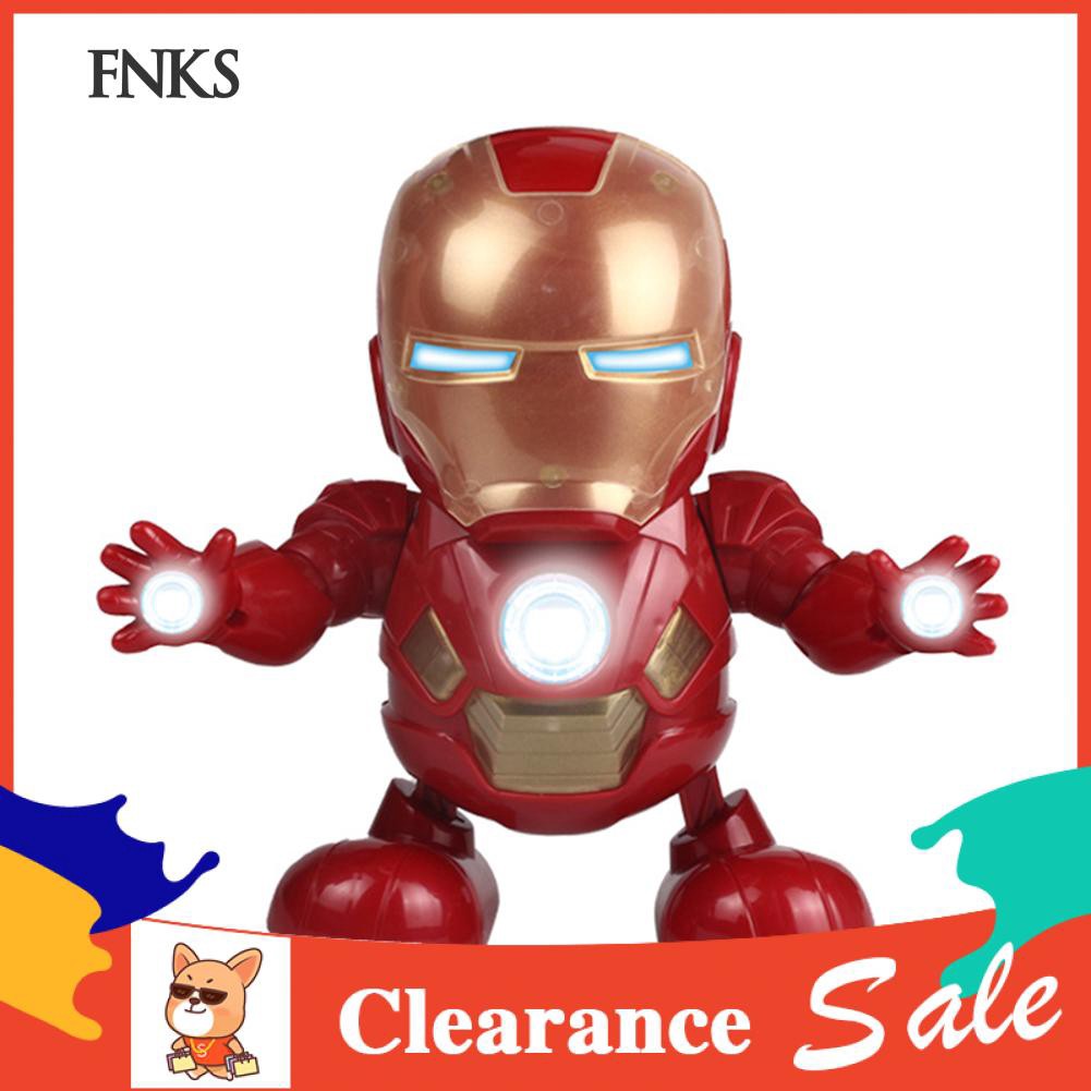 Mô Hình Nhân Vật Iron Man Nhảy Múa Có Đèn Và Nhạc Cho Bé