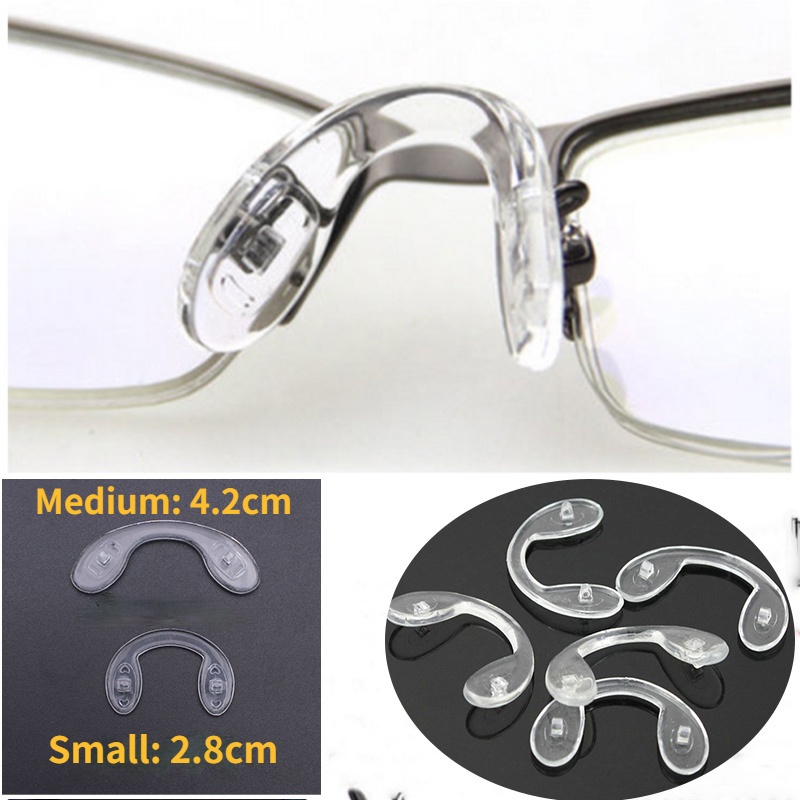 Miếng Đệm Mũi Gắn Mắt Kính Hình Chữ U Bằng Silicone Chống Trượt